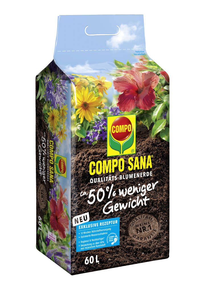 COMPO Qualitäts-Blumenerde ca. 50 % weniger Gewicht